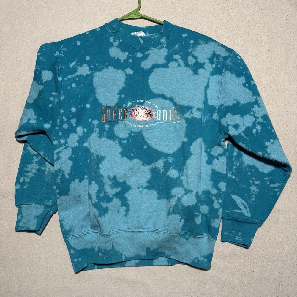 Vintage 90s Salem Tie-Dye NFL Super Bowl XXX Sweatshirt Size M Made in USA